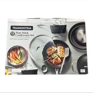 Tramontina 12-Piece Non-Stick Cookware Set – Ceramic Interior + Utensils